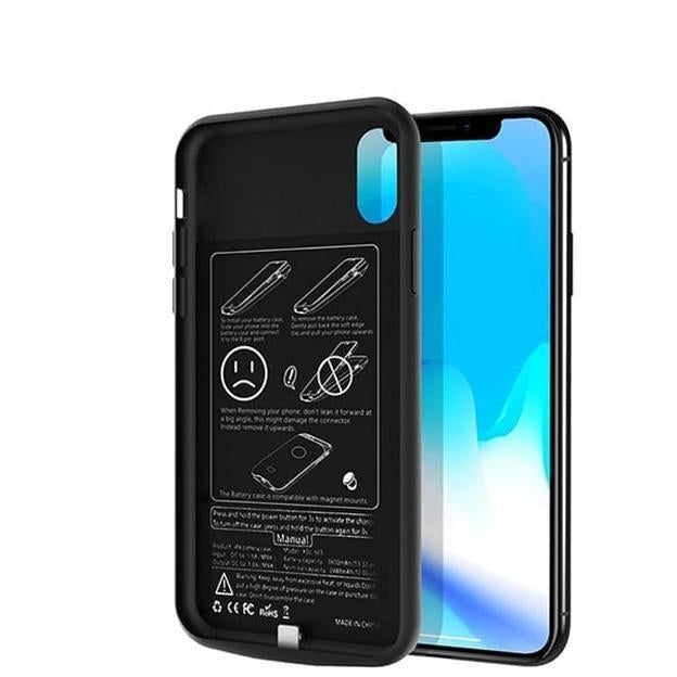 iPhone X Series (3 in 1 Combo) Battery Shell Case + Tempered Glass + Camera Lens Guard casemarts
