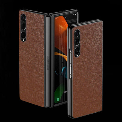 Galaxy Z Fold3 Leather Business Style Canvas Hybrid Case casemarts