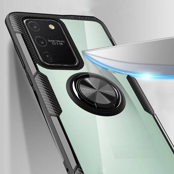 Galaxy S10 Lite Shockproof Transparent Metallic Ring Holder Case casemarts