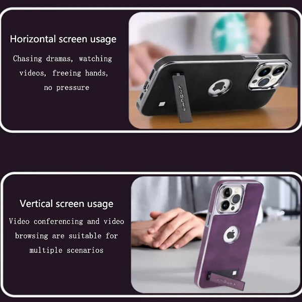 Genuine Leather Bracket Holder Case - iPhone casemarts