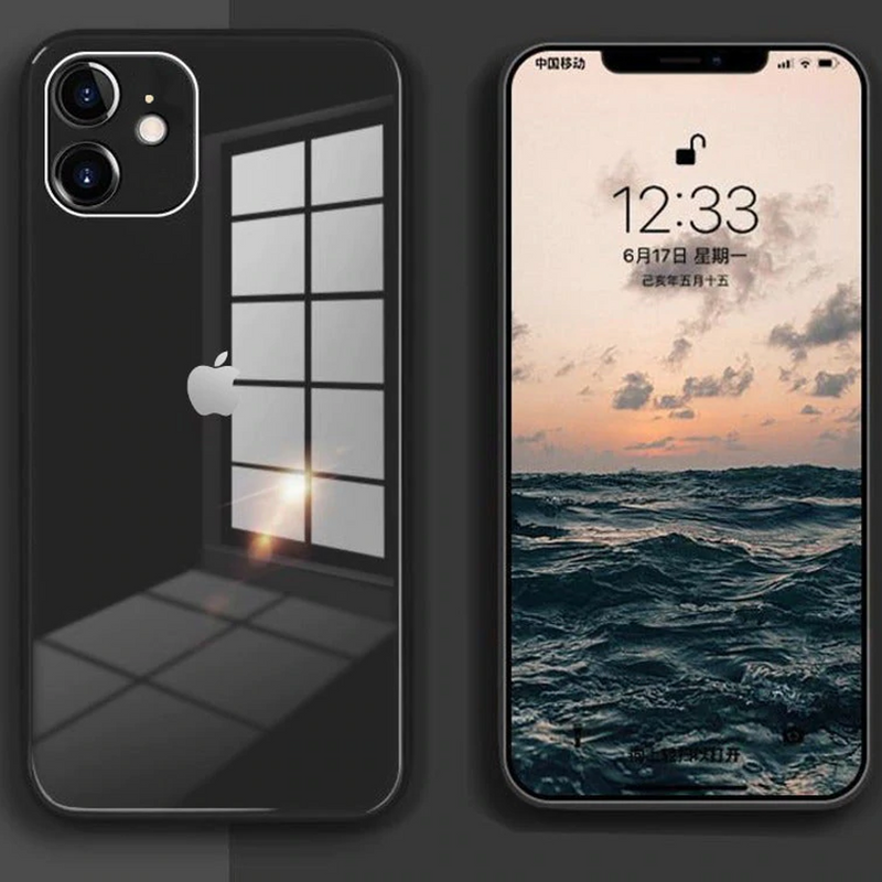 iPhone - Glass Plating Logo Case With Tempered Glass casemarts