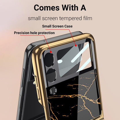 Galaxy Z Flip4 Marble Glass Case casemarts