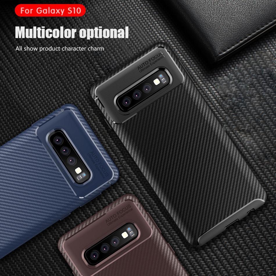 Galaxy S10 Frosted Carbon Fiber Shockproof Soft Case casemarts