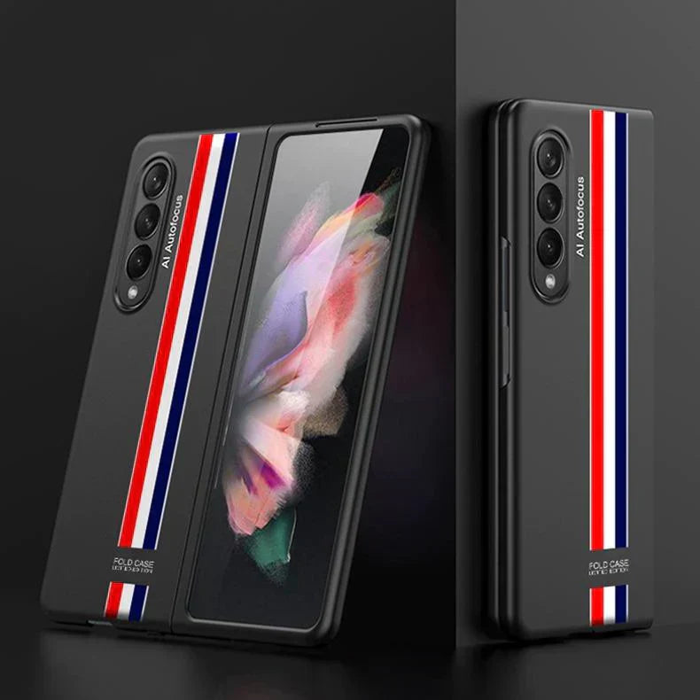 Galaxy Z Fold3 Ultra Thin Hybrid Striped Matte Shell Case casemarts