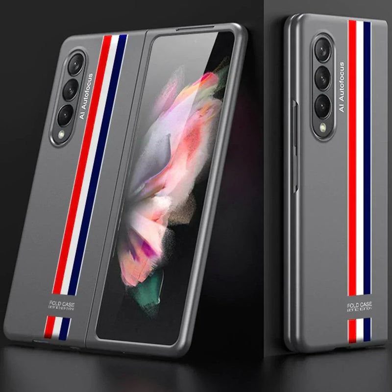 Galaxy Z Fold3 Ultra Thin Hybrid Striped Matte Shell Case casemarts