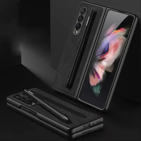 Galaxy Z Fold3 S-Pen Holder Leather Case casemarts