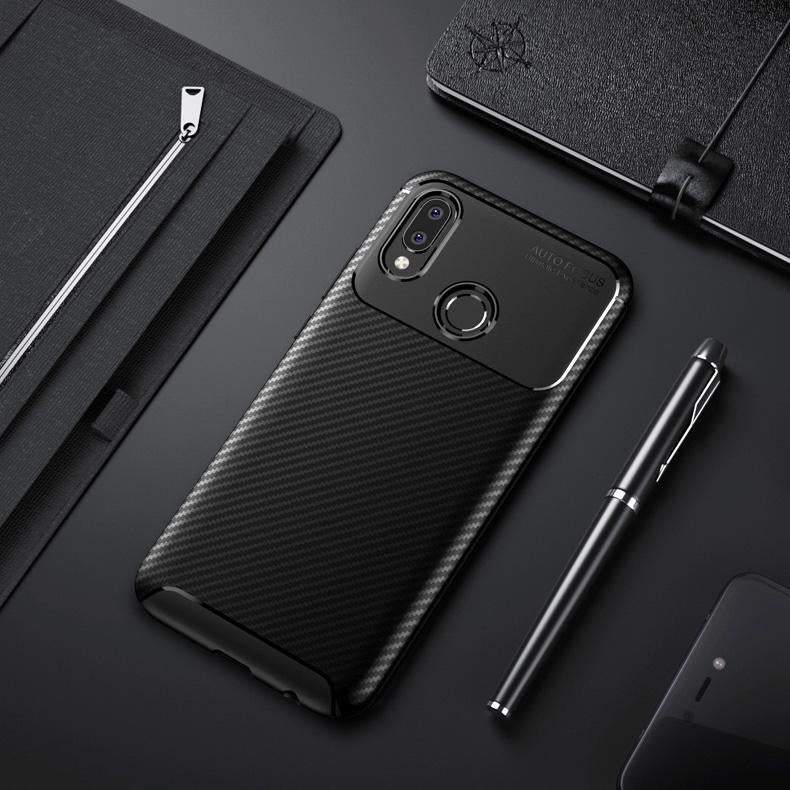 Galaxy A20 Frosted Carbon Fiber Shockproof Soft Case casemarts