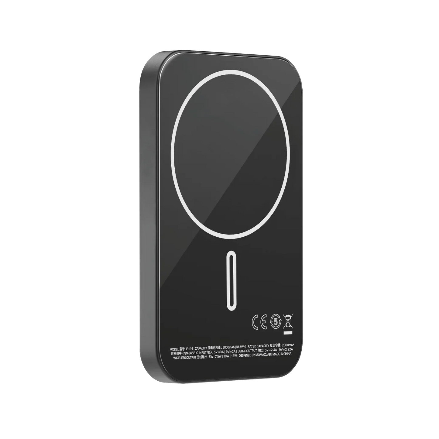 MOMAX Q.MAG X Metal Magnetic Wireless Charger 5000mAh/10000 mAh Cell Phone Power Bank Compatible with MagSafe