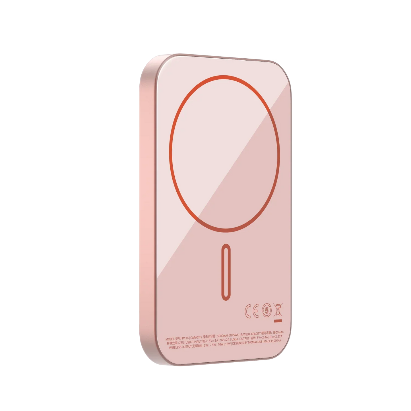 MOMAX Q.MAG X Metal Magnetic Wireless Charger 5000mAh/10000 mAh Cell Phone Power Bank Compatible with MagSafe