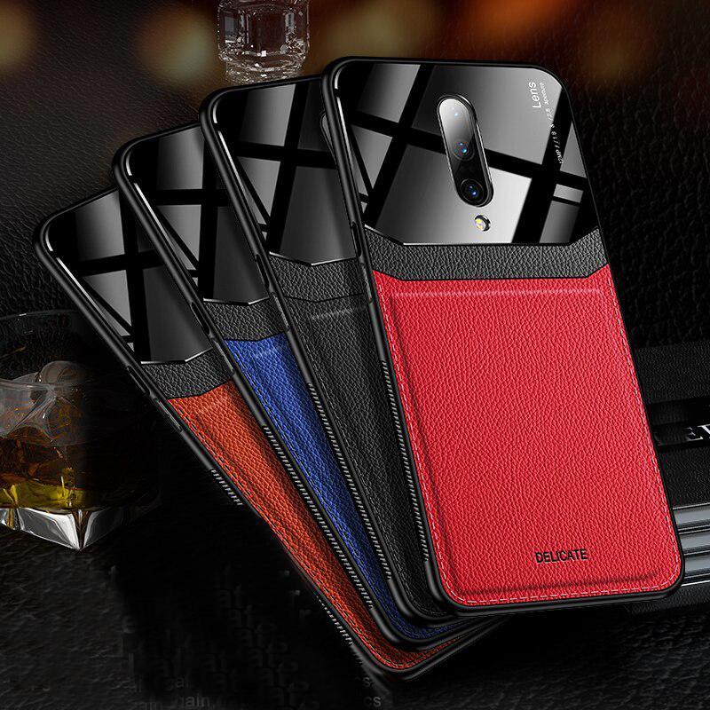OnePlus 8 Sleek Slim Leather Glass Case casemarts