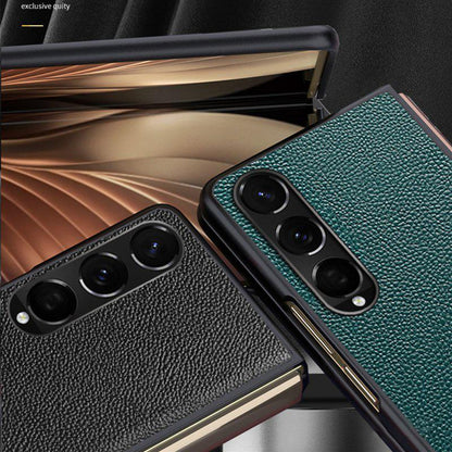 Galaxy Z Fold3 Leather Business Style Canvas Hybrid Case casemarts