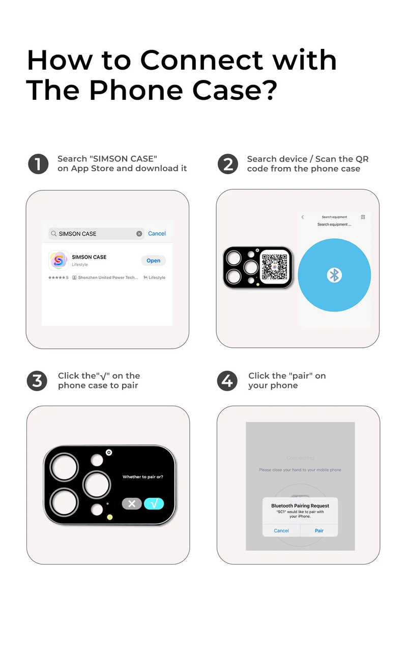 Smart iPhone Case with 1.83″ OLED Screen – Video Dial, Selfie Preview & Magnetic Charge