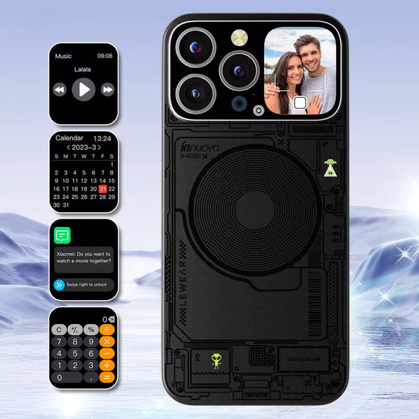 Smart iPhone Case with 1.83″ OLED Screen – Video Dial, Selfie Preview & Magnetic Charge
