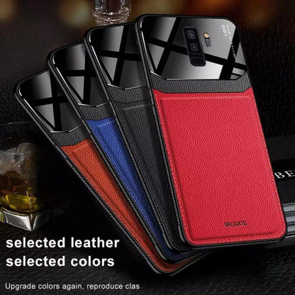 Galaxy S9 Plus Sleek Slim Leather Glass Case casemarts