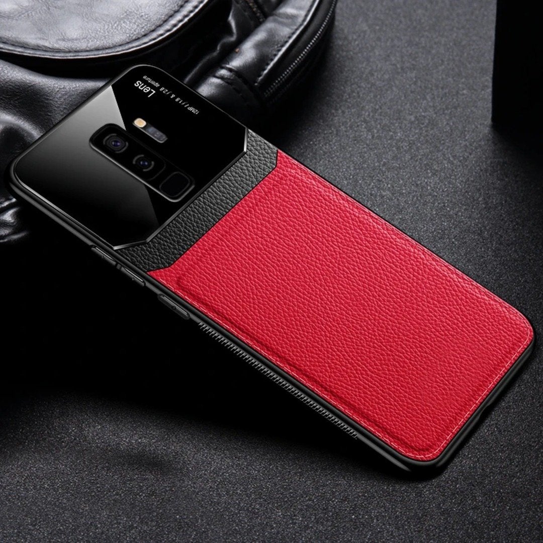 Galaxy S9 Plus Sleek Slim Leather Glass Case casemarts