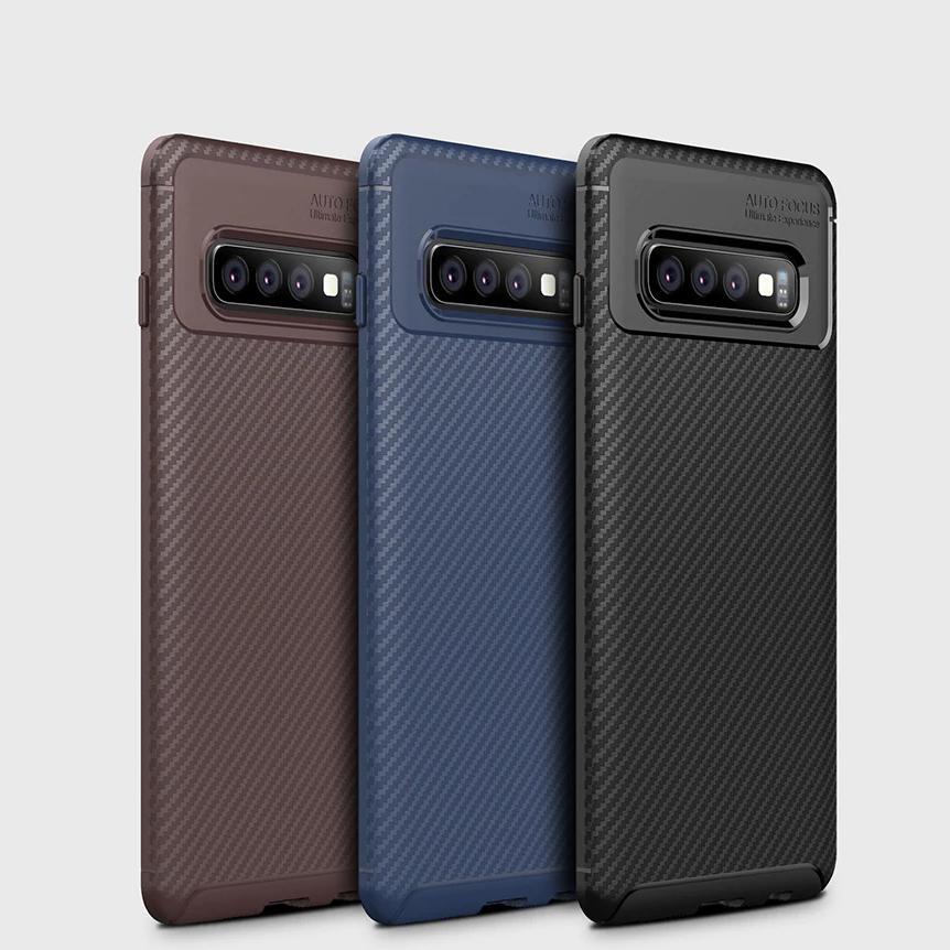 Galaxy S10 Frosted Carbon Fiber Shockproof Soft Case casemarts