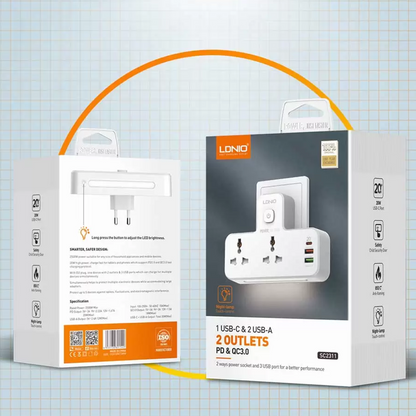 LDNIO - Universal Power Socket With Night Lamp casemarts