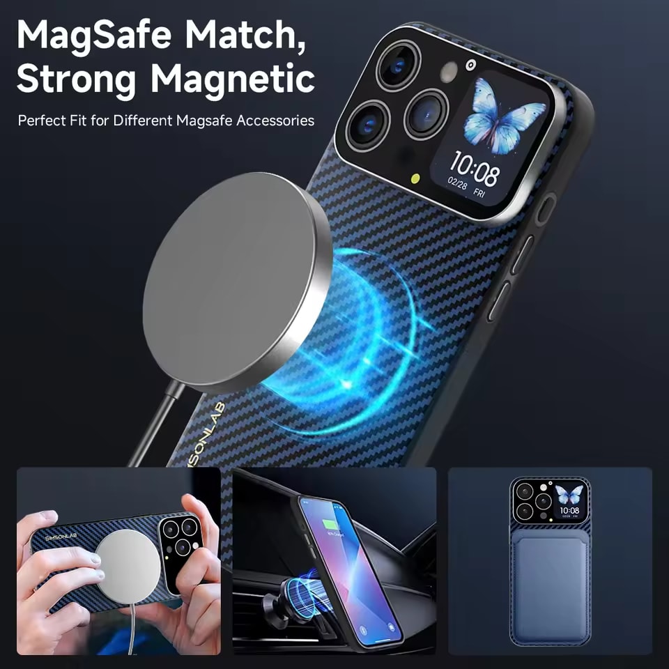 Smart iPhone Case with 1.83″ OLED Screen – Video Dial, Selfie Preview & Magnetic Charge