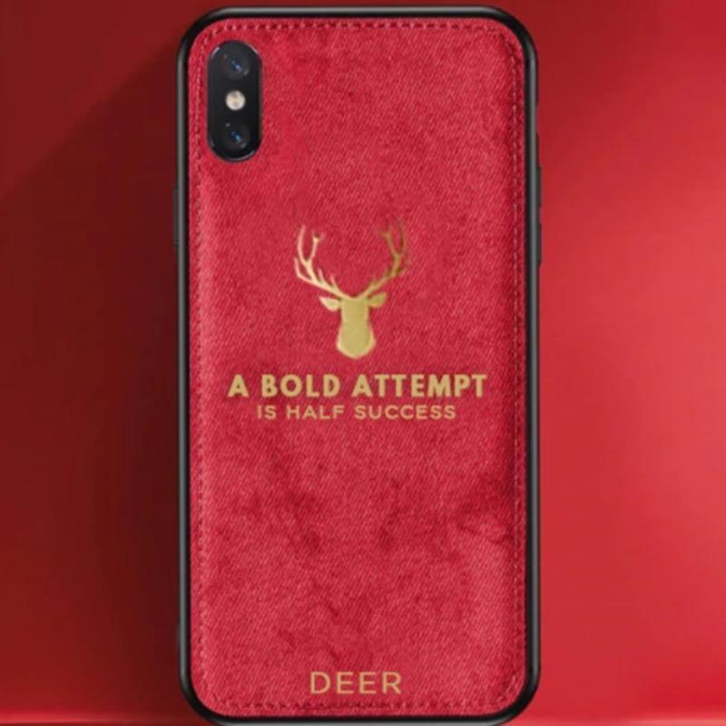 iPhone XR Luxury Gold Textured Deer Pattern Soft Case casemarts