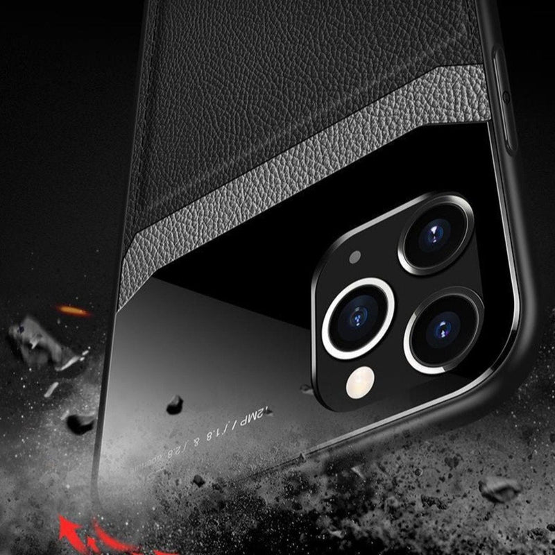 iPhone 11 Series Sleek Slim Leather Glass Case casemarts
