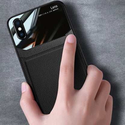 iPhone XS Sleek Slim Leather Glass Case casemarts