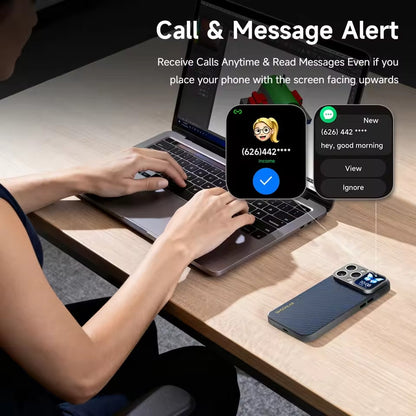 Smart iPhone Case with 1.83″ OLED Screen – Video Dial, Selfie Preview & Magnetic Charge