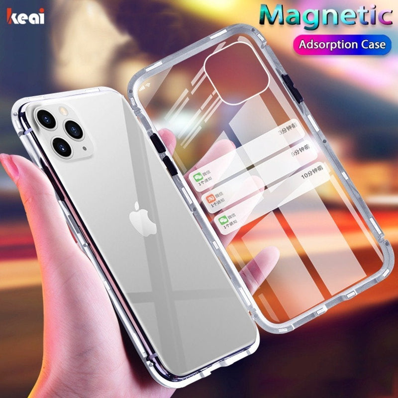 iPhone 11 Series Electronic Auto-Fit (Front+ Back) Glass Magnetic Case casemarts