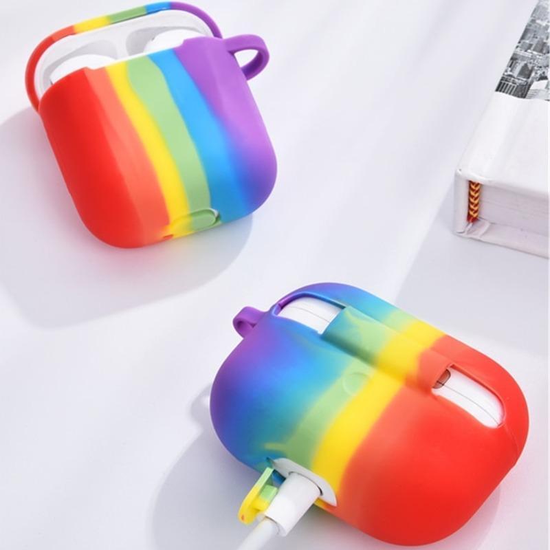 Rainbow Liquid Silicone AirPods Case casemarts