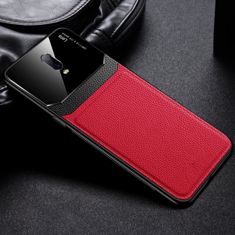 OnePlus 7 Sleek Slim Leather Glass Case casemarts