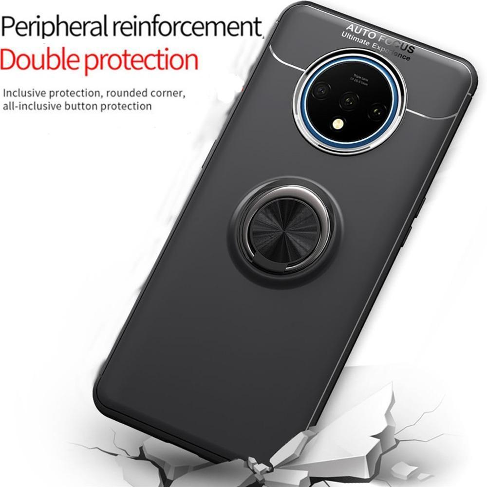 OnePlus 7T Metallic Finger Ring Holder Matte Case casemarts