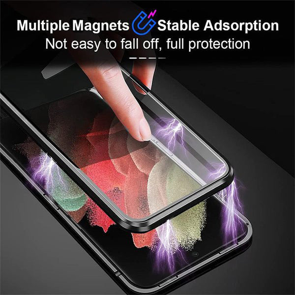 Luxury Magnetic Glass Double-Sided Privacy Phone Case For Samsung CASEGRAMS